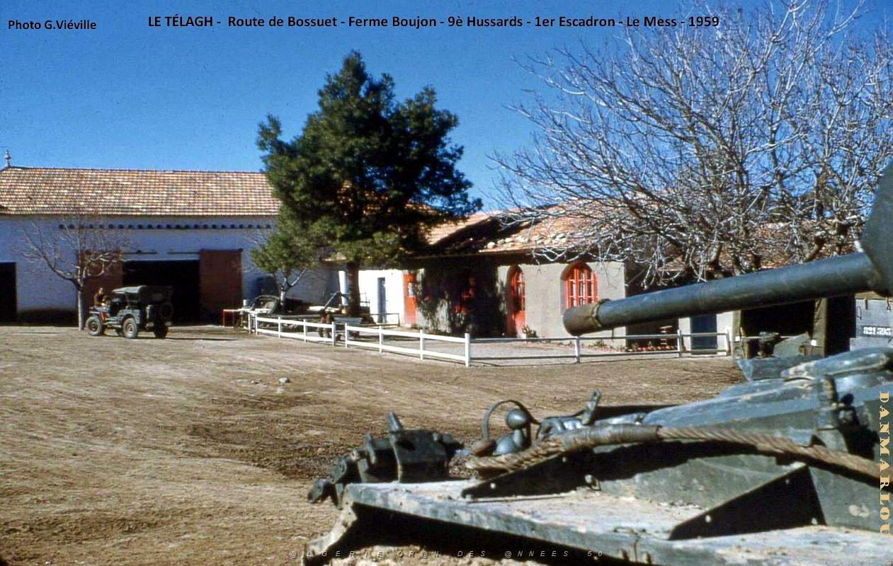 Le Telagh - Route de Bossuet - Ferme Boujon - 9e Hussards - Mess - 1959.jpg